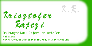 krisztofer rajczi business card